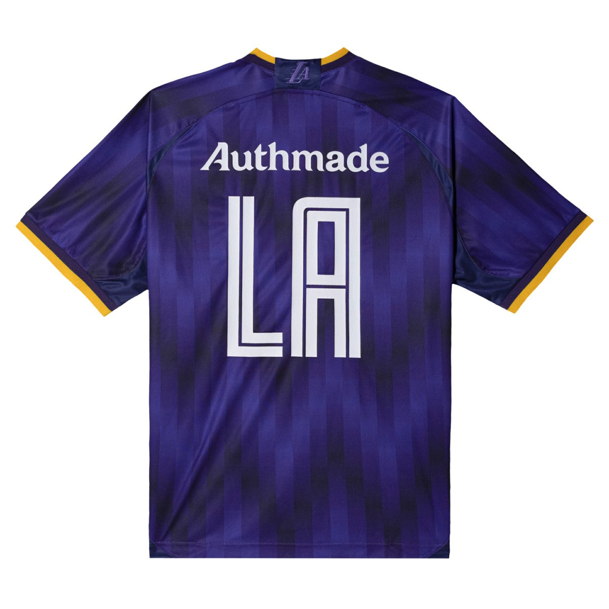 Los Angeles Lakers Authmade x NBA Soccer Kit Fashion Jersey - Purple on sale | NBA Jerseys