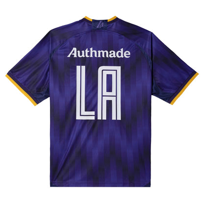 Los Angeles Lakers Authmade x NBA Soccer Kit Fashion Jersey - Purple on sale | NBA Jerseys
