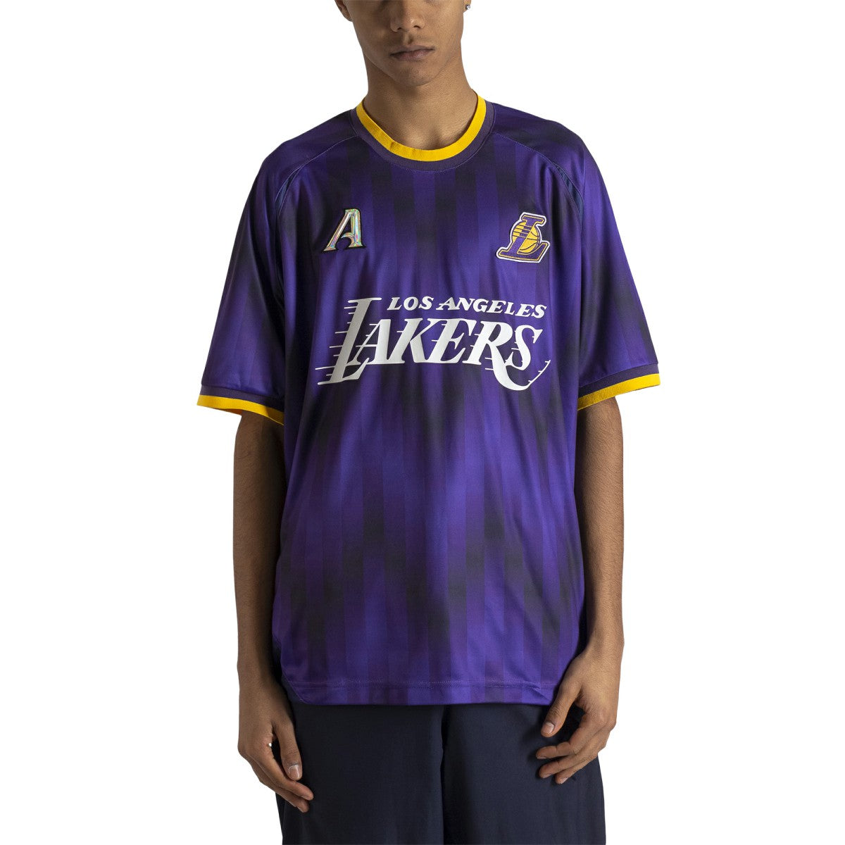 Los Angeles Lakers Authmade x NBA Soccer Kit Fashion Jersey - Purple on sale | NBA Jerseys