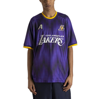 Los Angeles Lakers Authmade x NBA Soccer Kit Fashion Jersey - Purple on sale | NBA Jerseys