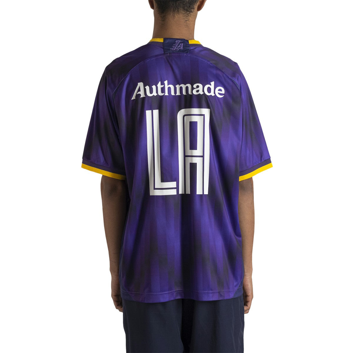Los Angeles Lakers Authmade x NBA Soccer Kit Fashion Jersey - Purple on sale | NBA Jerseys
