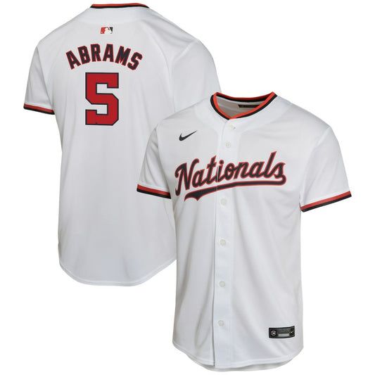 CJ Abrams Washington Nationals Nike Youth Home Game Player Jersey - White | MLB Jerseys