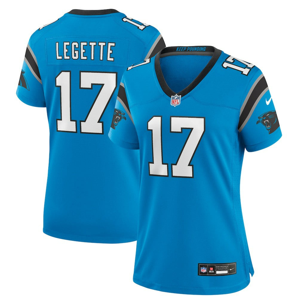 Xavier Legette Carolina Panthers Women's Alternate Game Jersey - Blue | NFL Jerseys