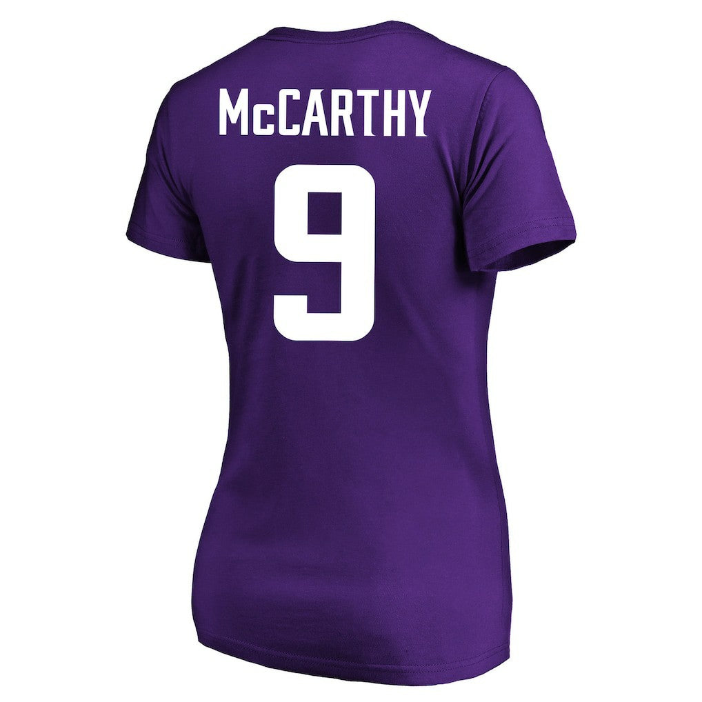 J.J. McCarthy Minnesota Vikings Women's Plus Size Fair Catch Name & Number Scoop Neck T-Shirt Purple - NFL