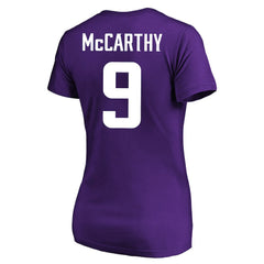 J.J. McCarthy Minnesota Vikings Women's Plus Size Fair Catch Name & Number Scoop Neck T-Shirt Purple - NFL