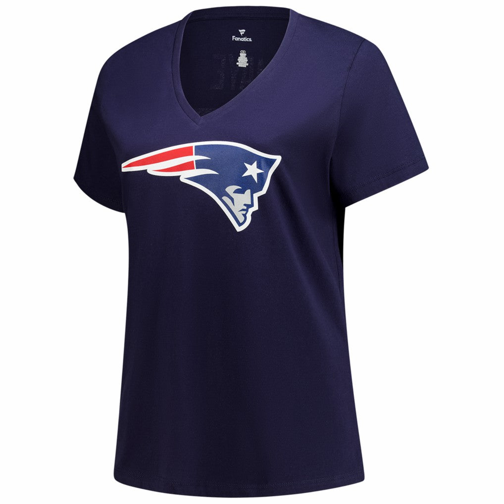 Drake Maye New England Patriots Women's Plus Size Name & Number V-Neck T-Shirt Navy - Fanatics