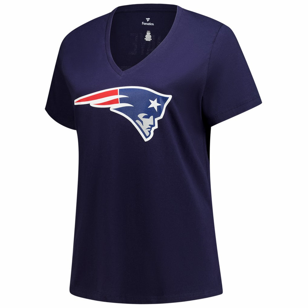 Drake Maye New England Patriots Women's Plus Size Name & Number V-Neck T-Shirt Navy - Fanatics