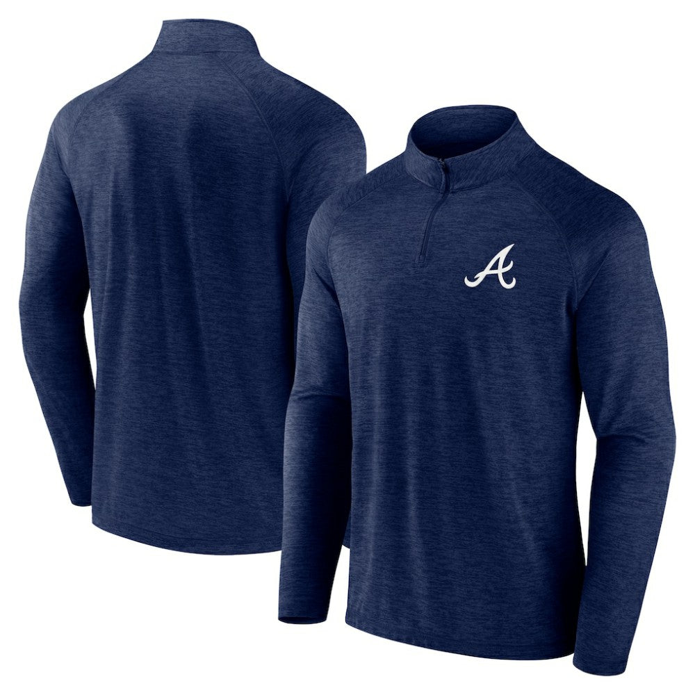 Atlanta Braves Fanatics Head-to-Head Raglan Quarter-Zip Jacket On Sale