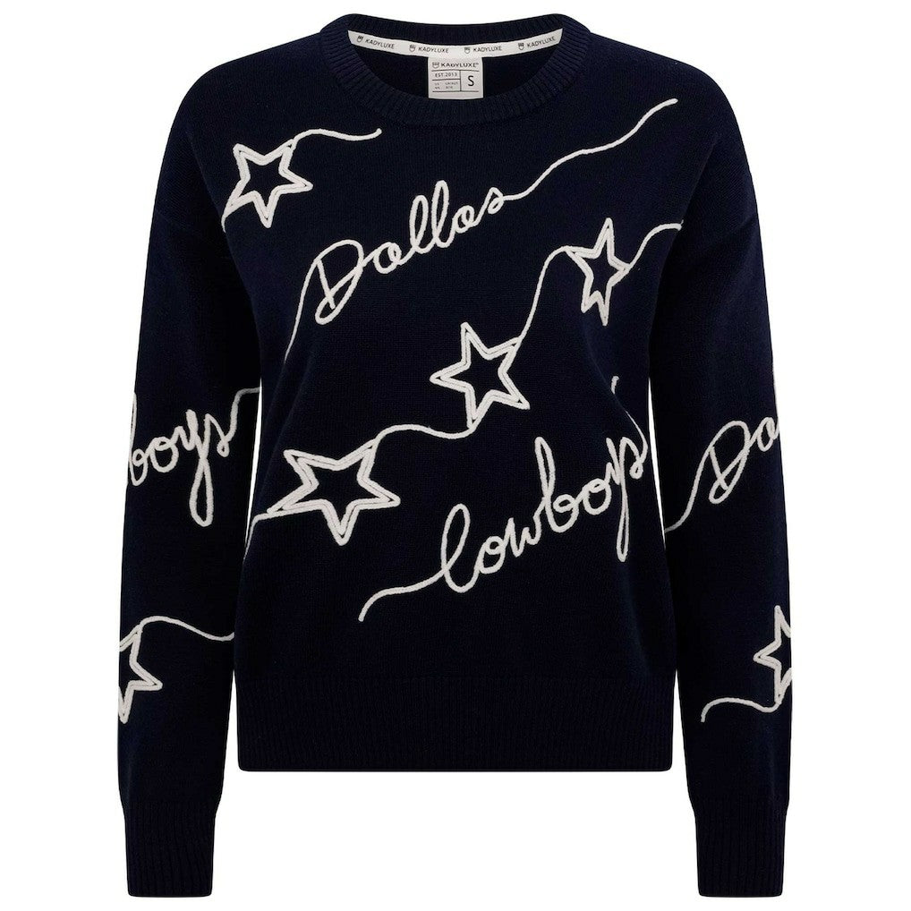 Dallas Cowboys Women's Love Letter Pullover Sweater Navy - NFL