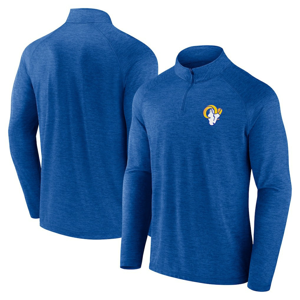 Los Angeles Rams Head-to-Head Raglan Quarter-Zip Jacket Royal - Fanatics