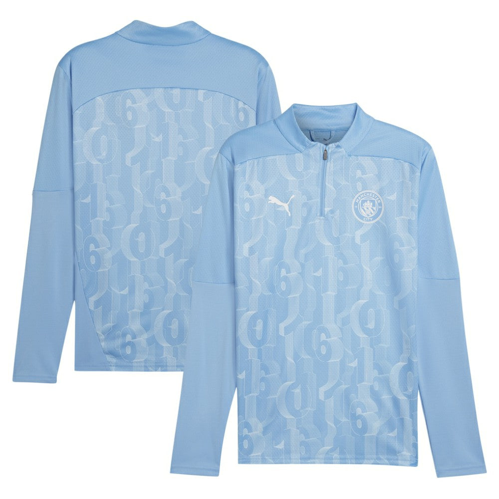 Puma Manchester City 2024/25 Pre-Match dryCELL Quarter-Zip Top - Light Blue