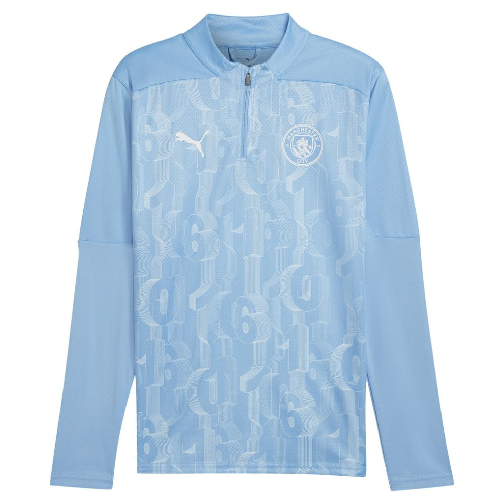 Puma Manchester City 2024/25 Pre-Match dryCELL Quarter-Zip Top - Light Blue