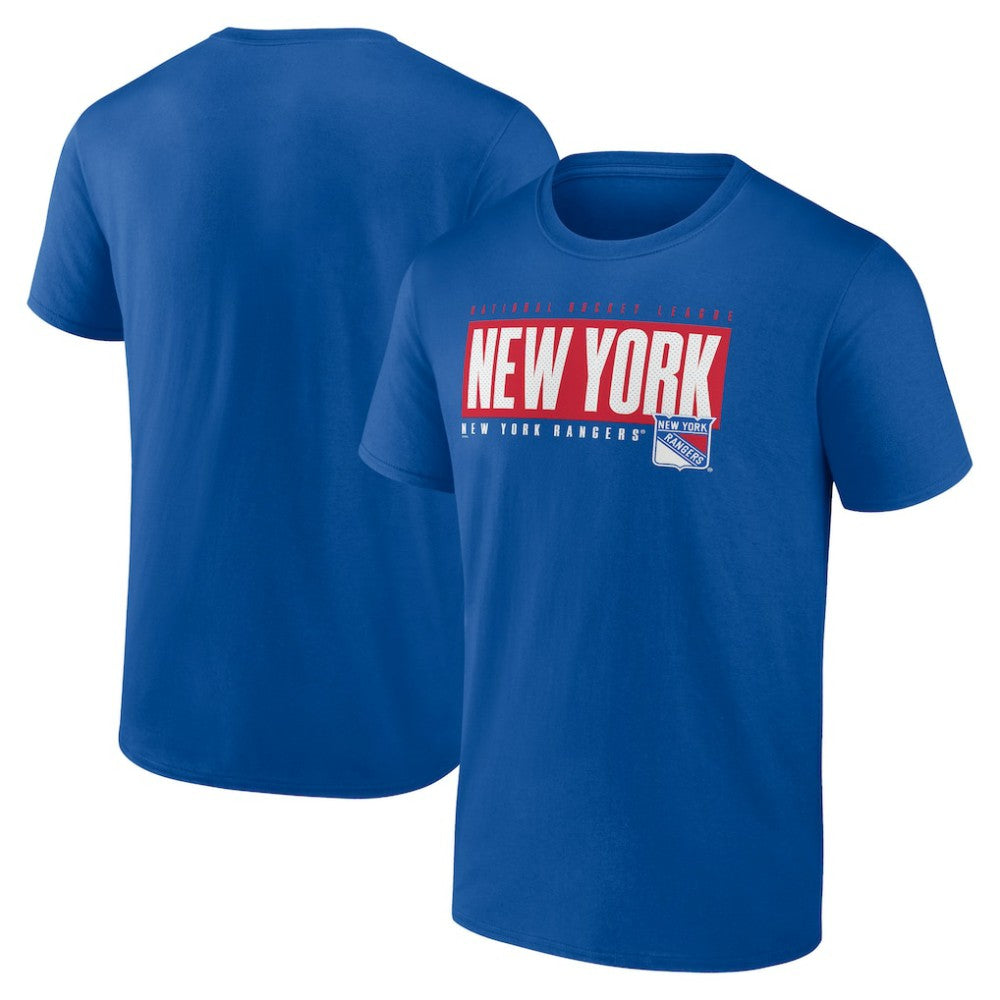 New York Rangers Fanatics Blocked Out T-Shirt Blue