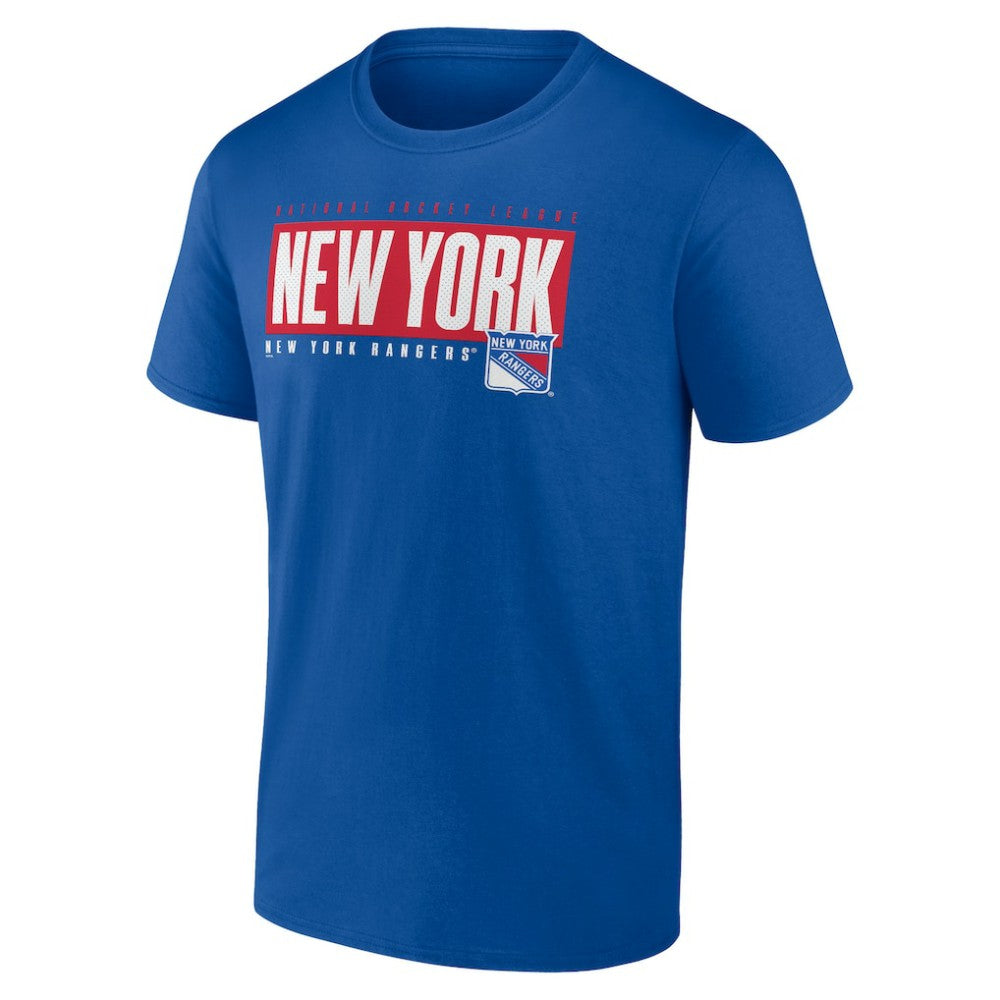 New York Rangers Fanatics Blocked Out T-Shirt Blue
