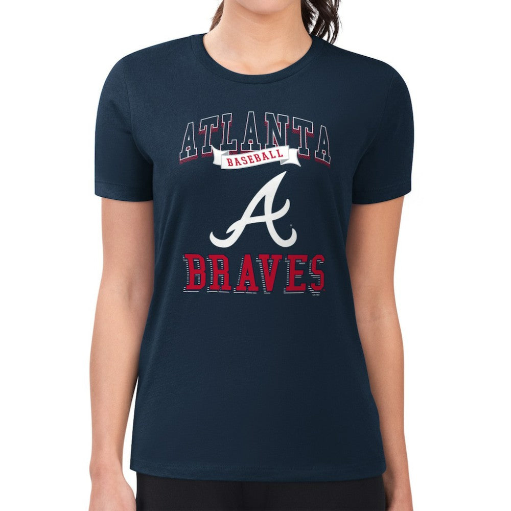 Atlanta Braves G-III 4Her by Carl Banks Women's Super-Slim Fit Lightweight Team Logo Graphic T-Shirt for sale
