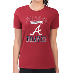 Atlanta Braves G-III 4Her by Carl Banks Women's Super-Slim Fit Lightweight Team Logo Graphic T-Shirt Lifestyle