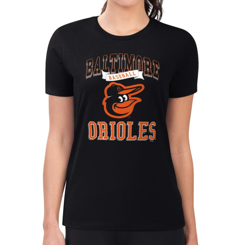 Baltimore Orioles G-III 4Her by Carl Banks Women's Super-Slim Fit Lightweight Team Logo Graphic T-Shirt Lifestyle
