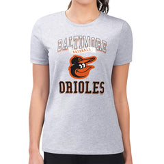 Baltimore Orioles G-III 4Her by Carl Banks Women's Super-Slim Fit Lightweight Team Logo Graphic T-Shirt Clearance