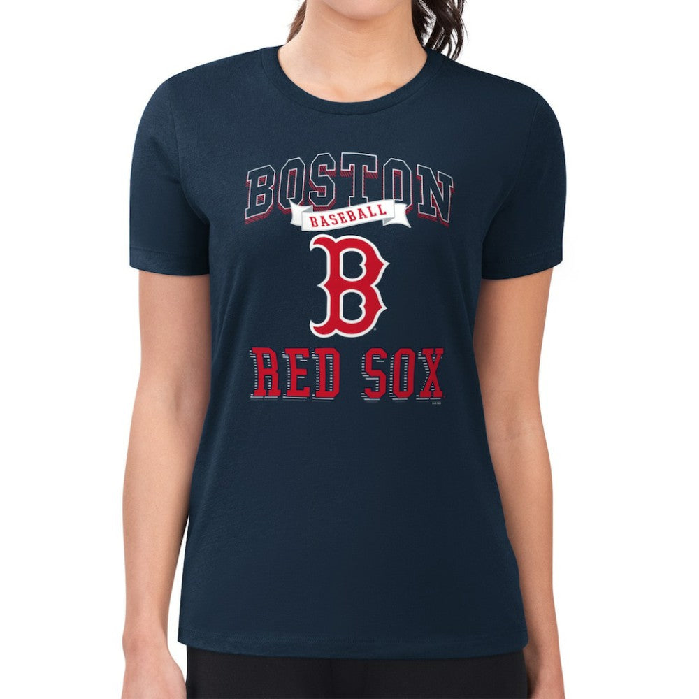 Boston Red Sox G-III 4Her by Carl Banks Women's Super-Slim Fit Lightweight Team Logo Graphic T-Shirt Lifestyle
