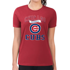 Chicago Cubs G-III 4Her by Carl Banks Women's Super-Slim Fit Lightweight Team Logo Graphic T-Shirt On Sale