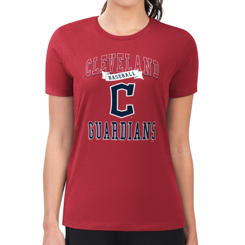 Cleveland Guardians G-III 4Her by Carl Banks Women's Super-Slim Fit Lightweight Team Logo Graphic T-Shirt Lifestyle