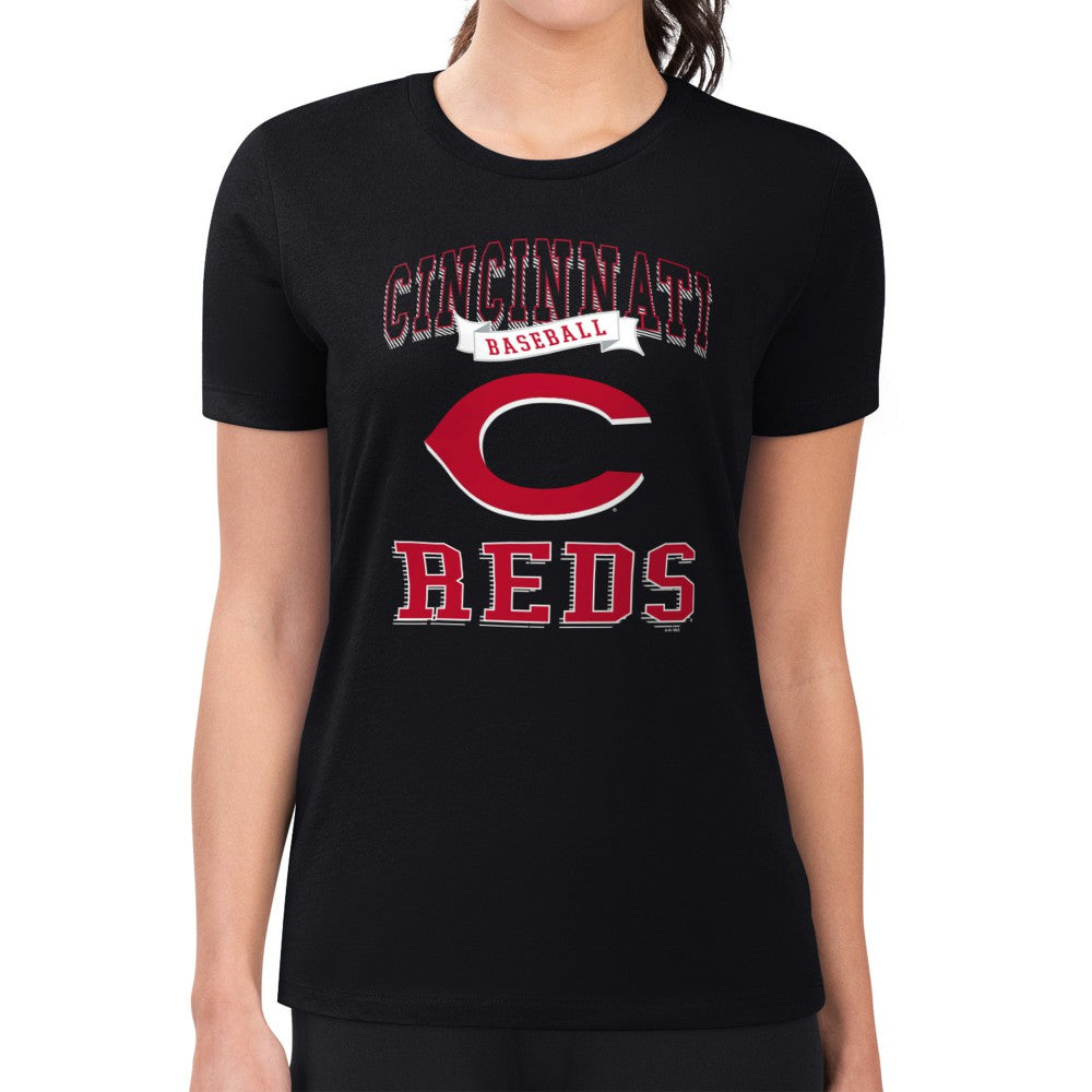 Cincinnati Reds G-III 4Her by Carl Banks Women's Super-Slim Fit Lightweight Team Logo Graphic T-Shirt Clearance