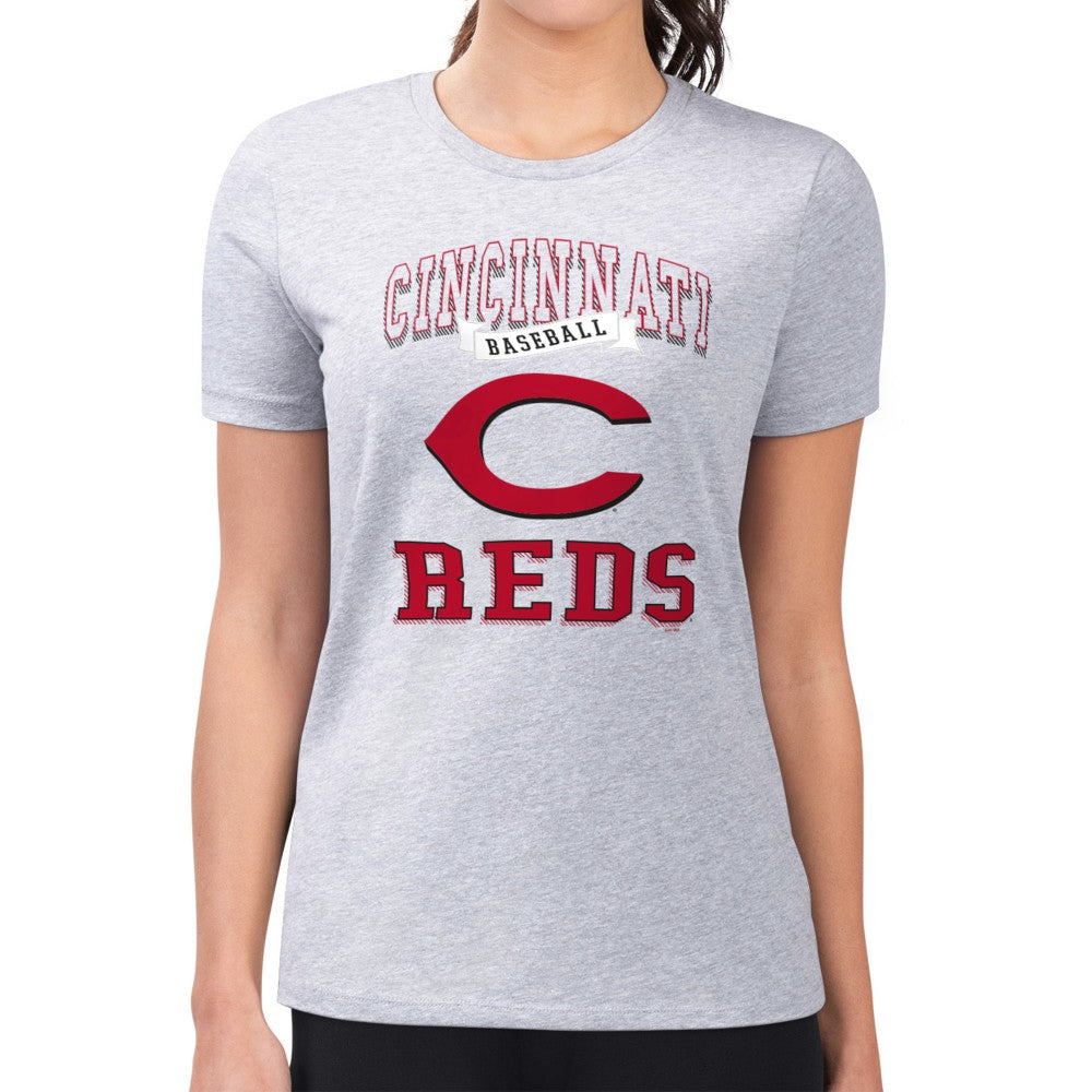 Cincinnati Reds G-III 4Her by Carl Banks Women's Super-Slim Fit Lightweight Team Logo Graphic T-Shirt Lifestyle