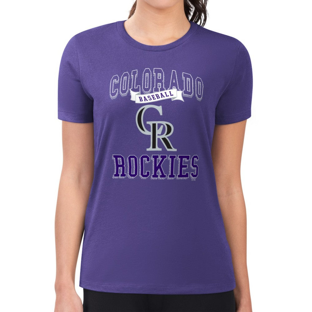 Colorado Rockies G-III 4Her by Carl Banks Women's Super-Slim Fit Lightweight Team Logo Graphic T-Shirt Lifestyle