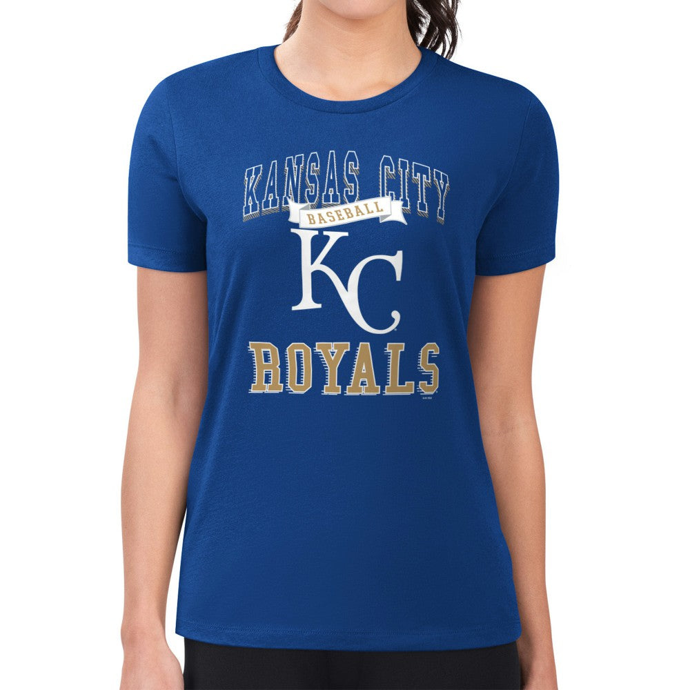 Kansas City Royals G-III 4Her by Carl Banks Women's Super-Slim Fit Lightweight Team Logo Graphic T-Shirt On Sale