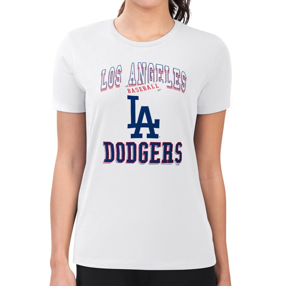 Los Angeles Dodgers G-III 4Her by Carl Banks Women's Super-Slim Fit Lightweight Team Logo Graphic T-Shirt Sale