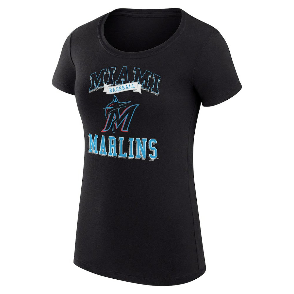 Miami Marlins G-III 4Her by Carl Banks Women's Super-Slim Fit Lightweight Team Logo Graphic T-Shirt Near Me