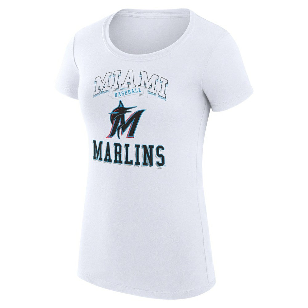 Miami Marlins G-III 4Her by Carl Banks Women's Super-Slim Fit Lightweight Team Logo Graphic T-Shirt Online