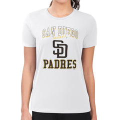 San Diego Padres G-III 4Her by Carl Banks Women's Super-Slim Fit Lightweight Team Logo Graphic T-Shirt On Sale