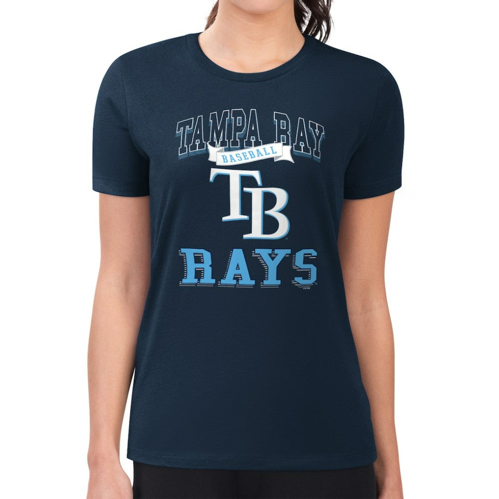 Tampa Bay Rays G-III 4Her by Carl Banks Women's Super-Slim Fit Lightweight Team Logo Graphic T-Shirt On Sale