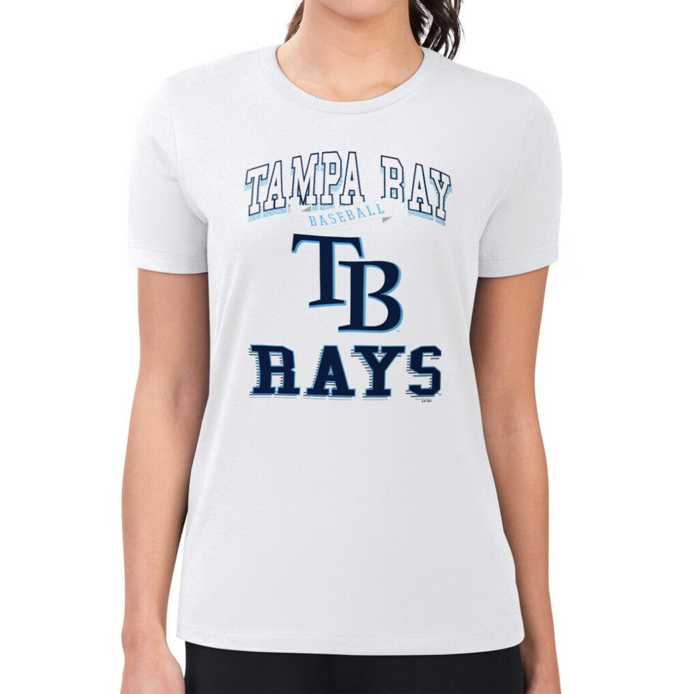 Tampa Bay Rays G-III 4Her by Carl Banks Women's Super-Slim Fit Lightweight Team Logo Graphic T-Shirt Lifestyle