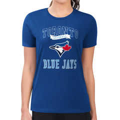 Toronto Blue Jays G-III 4Her by Carl Banks Women's Super-Slim Fit Lightweight Team Logo Graphic T-Shirt Clearance