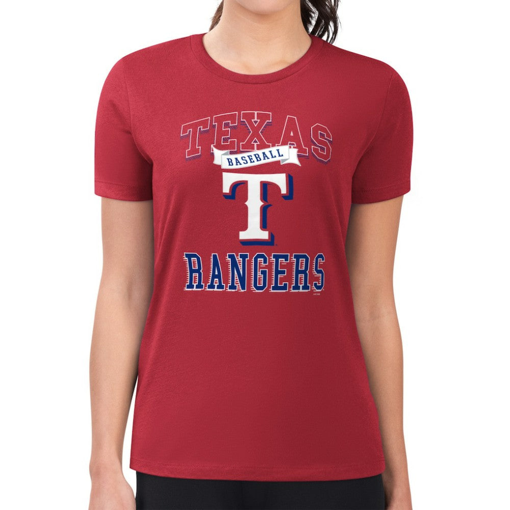 Texas Rangers G-III 4Her by Carl Banks Women's Super-Slim Fit Lightweight Team Logo Graphic T-Shirt Sale