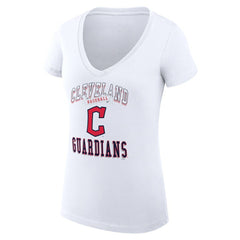 Cleveland Guardians G-III 4Her by Carl Banks Women's Super-Slim Fit Lightweight Team Logo Graphic V-Neck T-Shirt Lifestyle