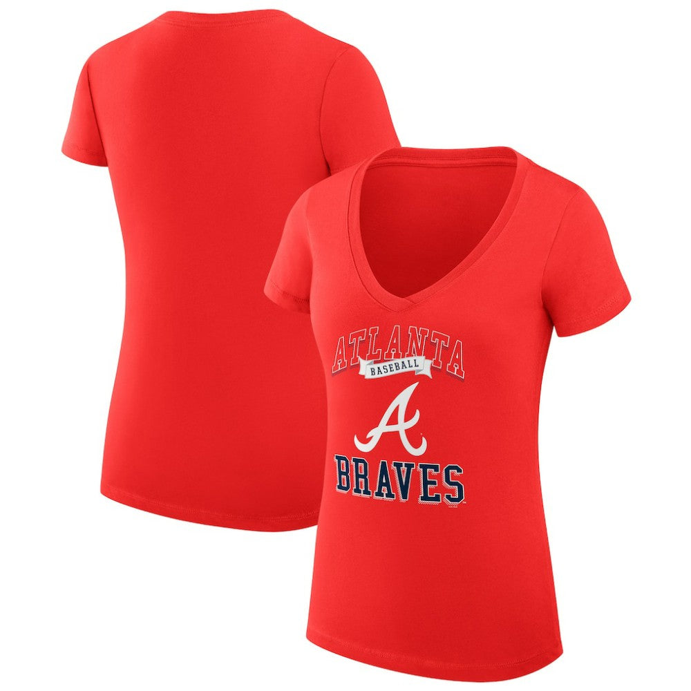 Atlanta Braves G-III 4Her by Carl Banks Women's Super-Slim Fit Lightweight Team Logo Graphic V-Neck T-Shirt Online