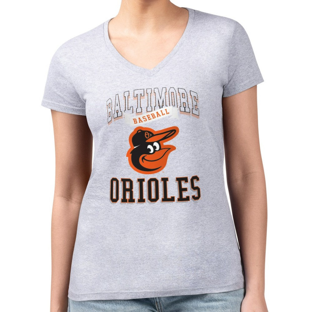 Baltimore Orioles G-III 4Her by Carl Banks Women's Super-Slim Fit Lightweight Team Logo Graphic V-Neck T-Shirt discount