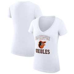 Baltimore Orioles G-III 4Her by Carl Banks Women's Super-Slim Fit Lightweight Team Logo Graphic V-Neck T-Shirt Clearance