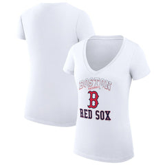 Boston Red Sox G-III 4Her by Carl Banks Women's Super-Slim Fit Lightweight Team Logo Graphic V-Neck T-Shirt Online