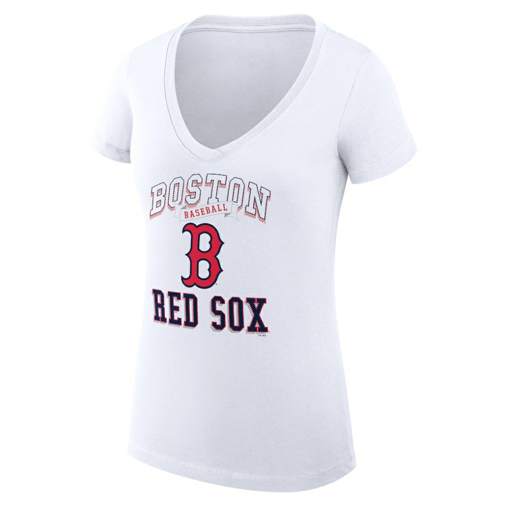 Boston Red Sox G-III 4Her by Carl Banks Women's Super-Slim Fit Lightweight Team Logo Graphic V-Neck T-Shirt Online