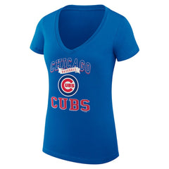 Chicago Cubs G-III 4Her by Carl Banks Women's Super-Slim Fit Lightweight Team Logo Graphic V-Neck T-Shirt Online