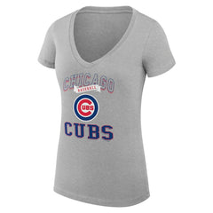 Chicago Cubs G-III 4Her by Carl Banks Women's Super-Slim Fit Lightweight Team Logo Graphic V-Neck T-Shirt Clearance