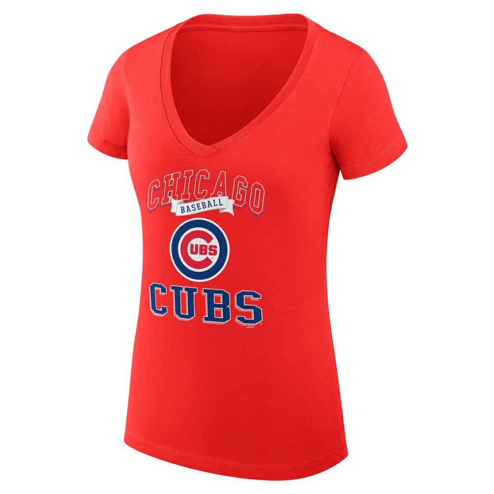 Chicago Cubs G-III 4Her by Carl Banks Women's Super-Slim Fit Lightweight Team Logo Graphic V-Neck T-Shirt Near Me