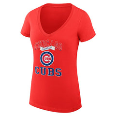 Chicago Cubs G-III 4Her by Carl Banks Women's Super-Slim Fit Lightweight Team Logo Graphic V-Neck T-Shirt Near Me