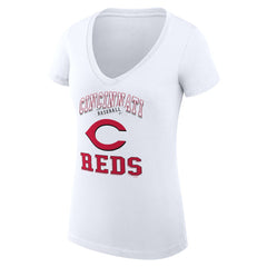 Cincinnati Reds G-III 4Her by Carl Banks Women's Super-Slim Fit Lightweight Team Logo Graphic V-Neck T-Shirt Near Me