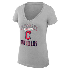 Cleveland Guardians G-III 4Her by Carl Banks Women's Super-Slim Fit Lightweight Team Logo Graphic V-Neck T-Shirt for sale