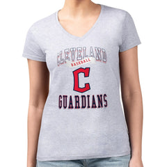 Cleveland Guardians G-III 4Her by Carl Banks Women's Super-Slim Fit Lightweight Team Logo Graphic V-Neck T-Shirt for sale